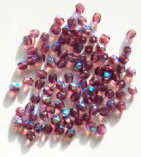 100 4mm Faceted Amethyst AB Firepolish Beads